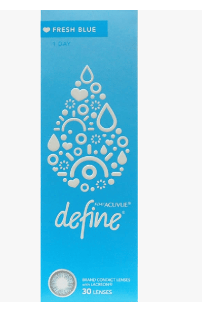 Acuvue 1 DAY ACUVUE DEFINE (FRESH BLUE) 30Pack Expires within 7 - 12 months - 0.25 - Optica