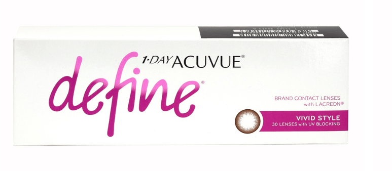 Acuvue 1 DAY ACUVUE DEFINE (VIVID) 30Pack Expires within 4 - 6 months - 0.75 - Optica