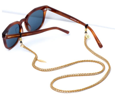 Sunny Cords Beige Rope, Feather Charm Tiny C - Optica