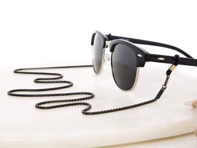 Sunny Cords Mister Black M Unisex Glasses Chain - Silver rubber metal - Optica